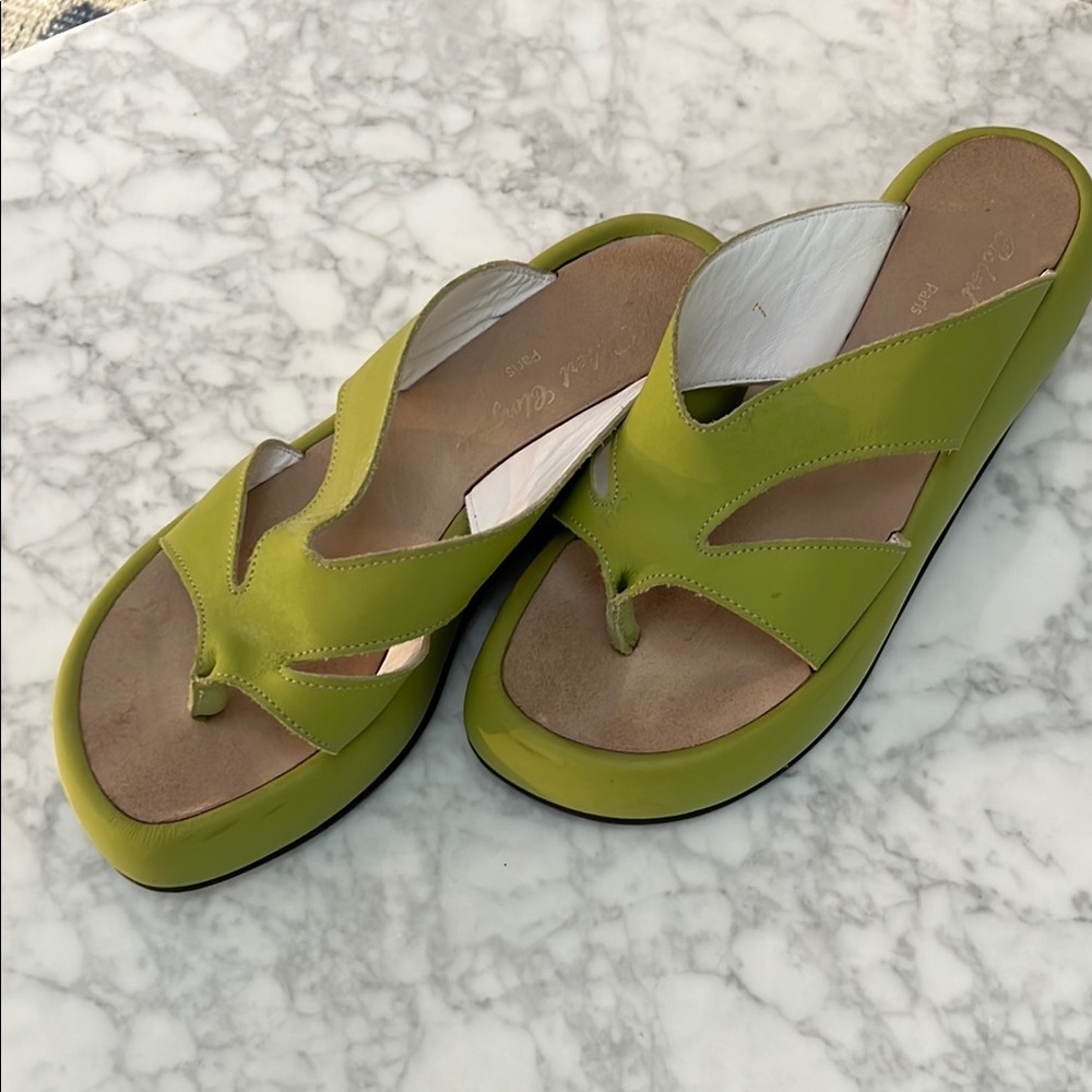 Robert Clergerie Paris Lime Green Sandals 7